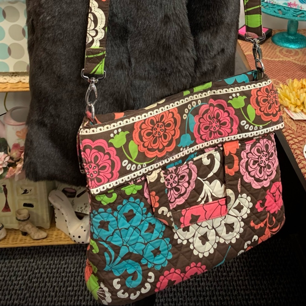 Vera Bradley Brown Multi-colored Floral Bag